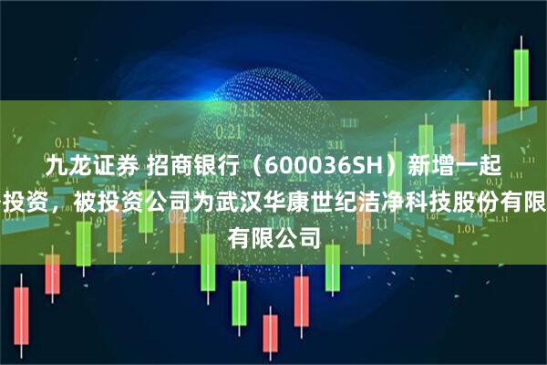 九龙证券 招商银行（600036SH）新增一起对外投资，被投资公司为武汉华康世纪洁净科技股份有限公司